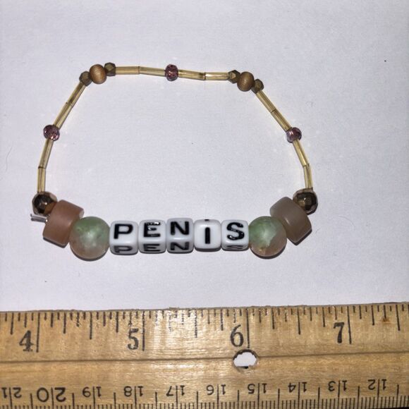 Multicolor “Penis” Bracelet Adult Humor Beaded Handmade Naughty Accessories - Picture 5 of 5